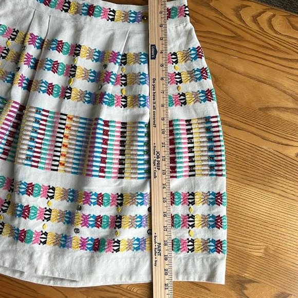 Anthropologie multicolor 100% cotton skirt size 6 - Picture 4 of 7